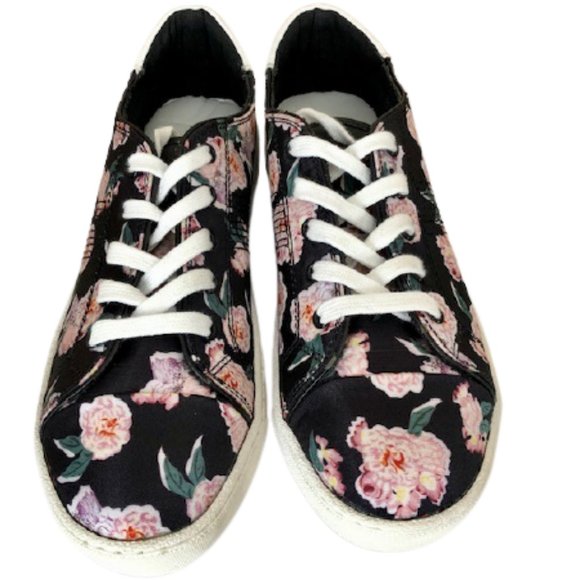 ALDO Canvas Sneakers - Black with Pink Roses - 8.5 - Picture 4 of 11